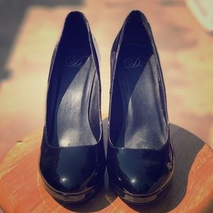Black Patent Leather Platform Heels